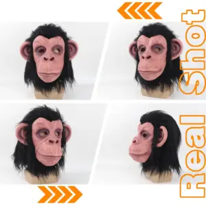 Deluxe Chimp Mask for Adults 7 See97e7fbf22449baa9f9c4a7189551497