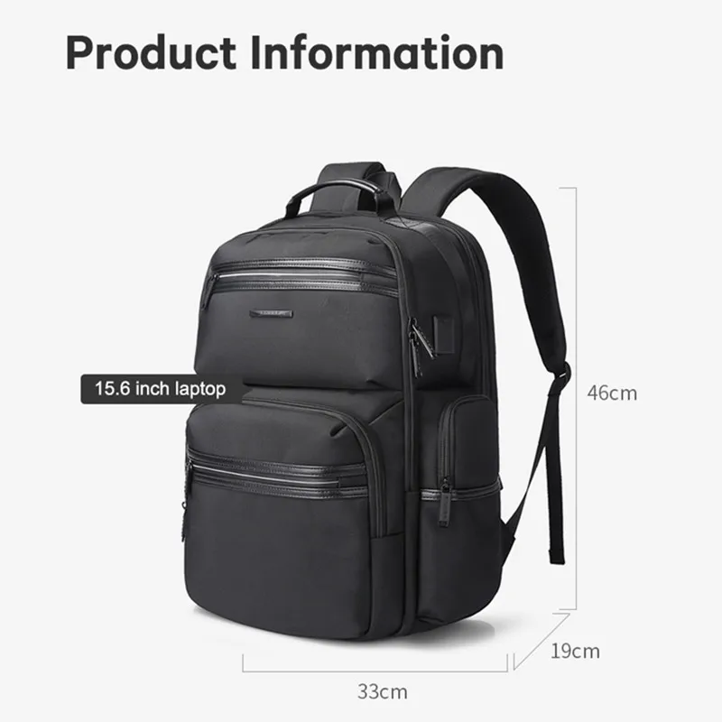 Anti Theft Laptop Backpack 46x33x19 cm Black 2 Anti Theft Laptop Backpack 46x33x19 cm Black - Image 2