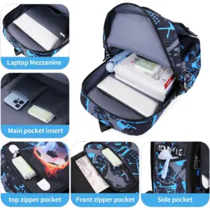 Large Capacity Student Backpack with Football Design 10 Sf3da0350e4ad49799285025d784b453eg