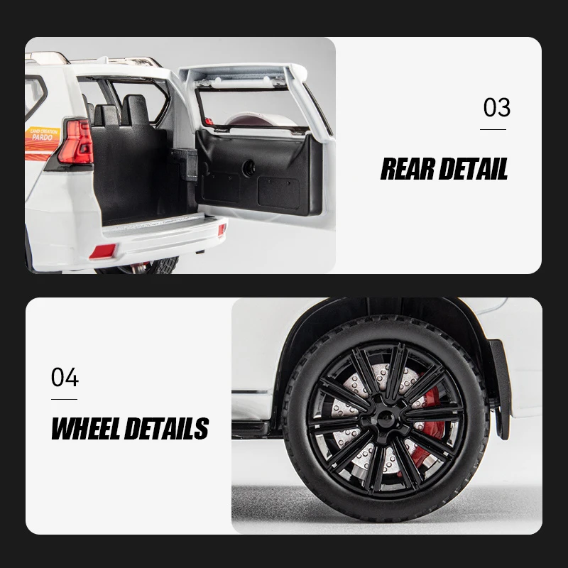 Toyota Prado SUV 1:22 Scale Diecast Model 6 Toyota Prado SUV 1:22 Scale Diecast Model - Image 6