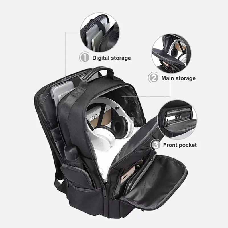 Anti Theft Laptop Backpack 46x33x19 cm Black 5 Anti Theft Laptop Backpack 46x33x19 cm Black - Image 5