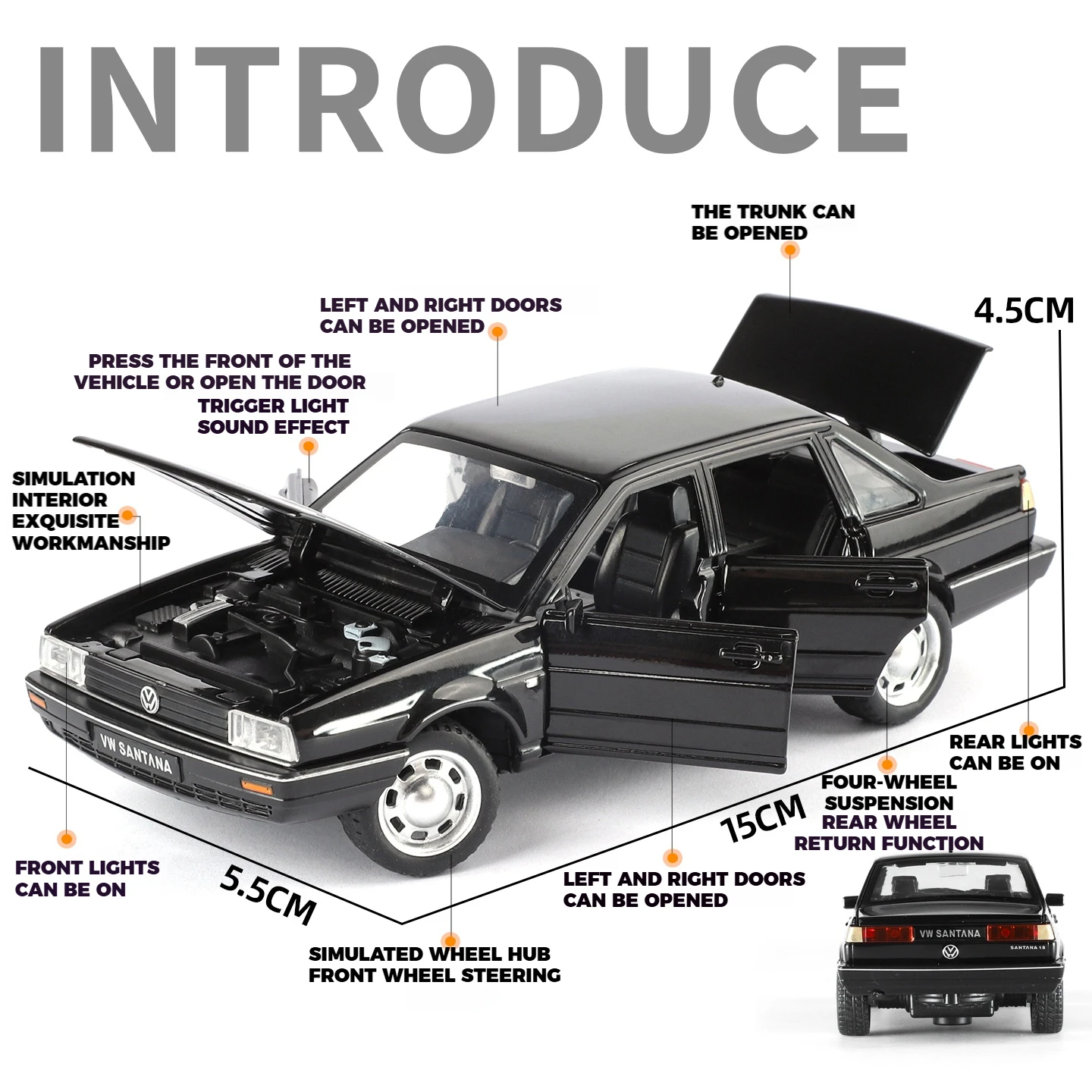 Volkswagen Santana 1:32 Scale Diecast Model Car 3 Volkswagen Santana 1:32 Scale Diecast Model Car - Image 3