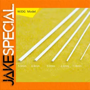 Set of 10 ABS Half-Round Bars 1-5mm 25cm