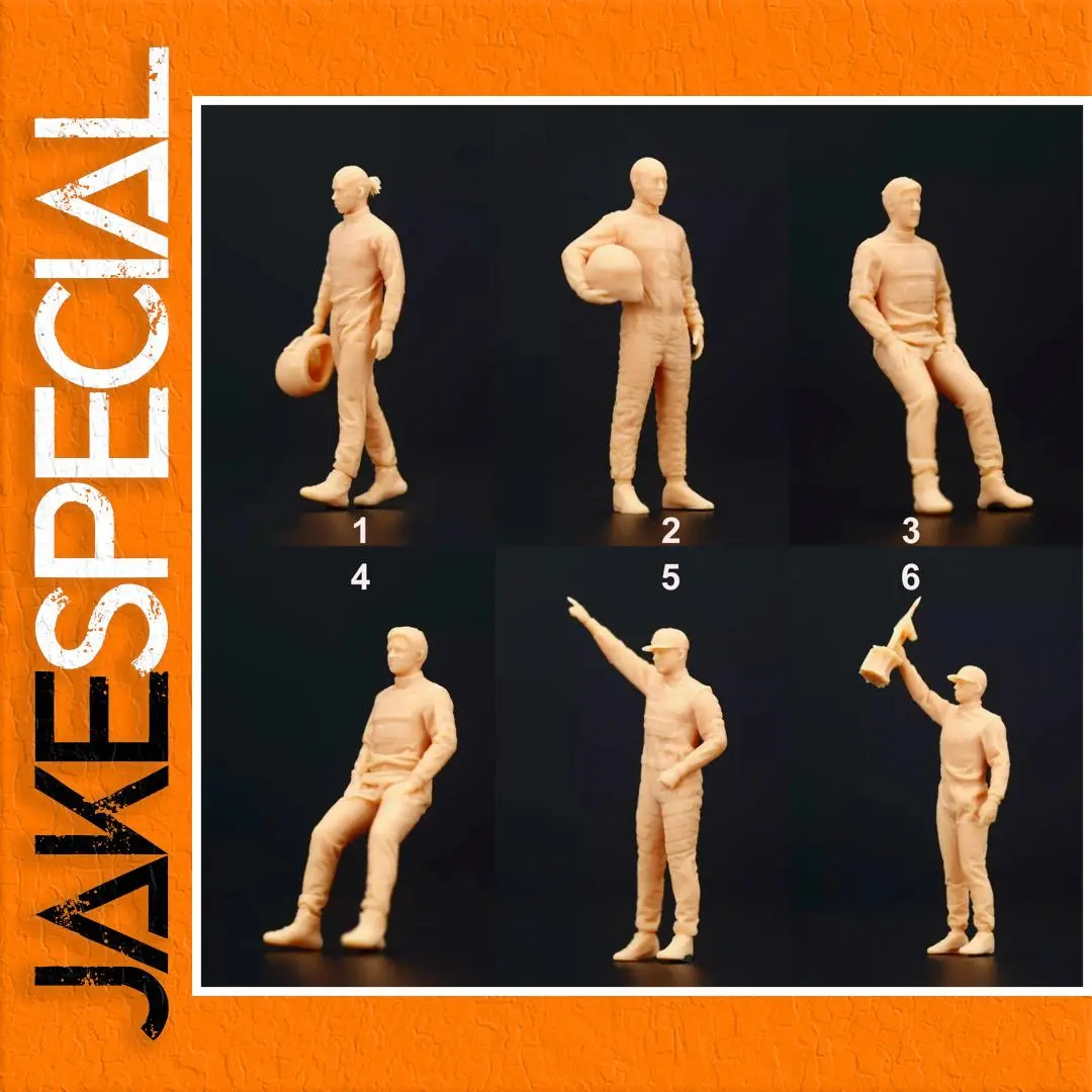 Miniature Racing Driver Figures Set of Six 1 Miniature Racing Driver Figures Set of Six