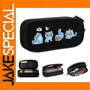 Derpy Tiger Cat Leather Pencil Case