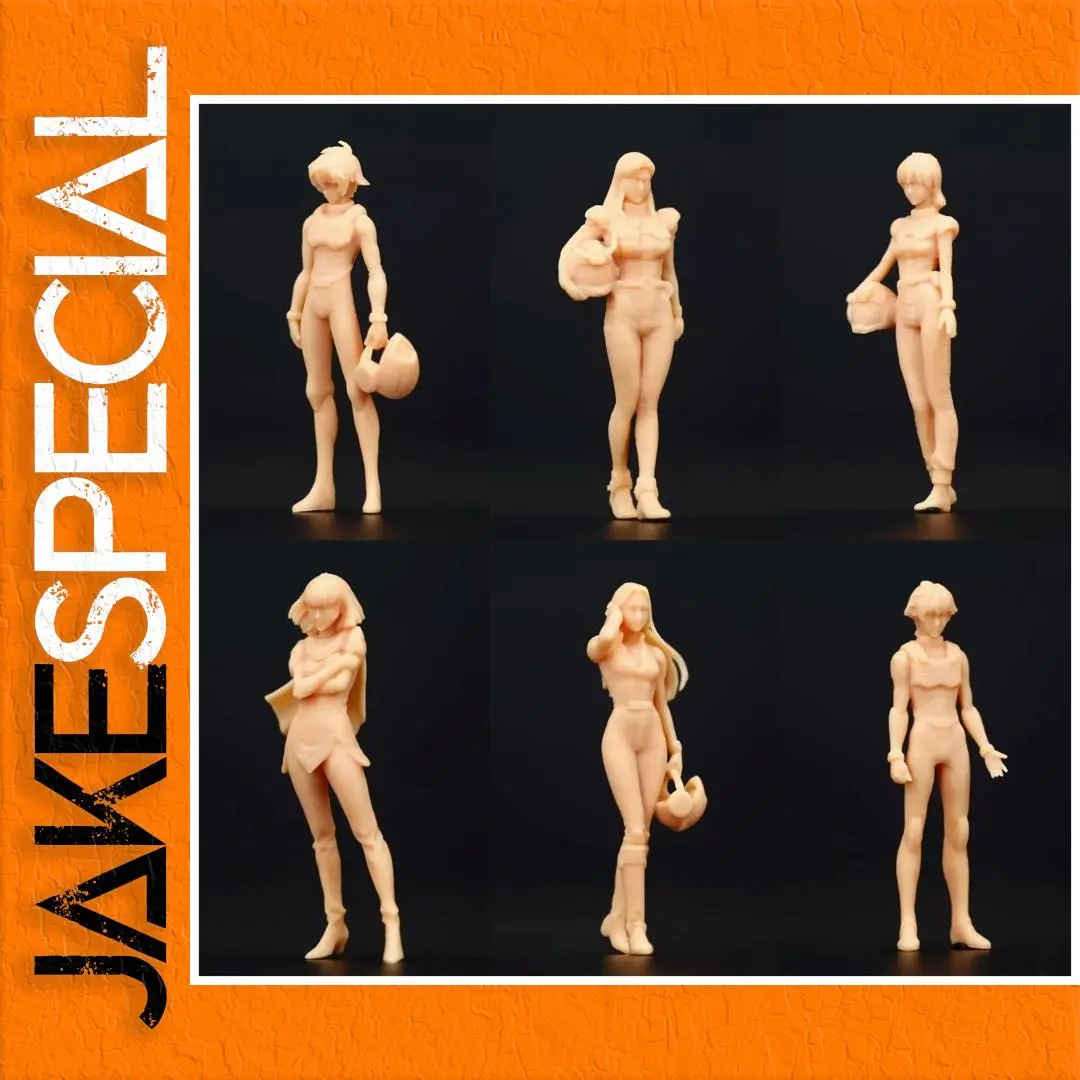 Set of Six Resin Miniatures for Painting 1 Set of Six Resin Miniatures for Painting