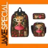 Ballerina Backpack Set with Lunch Box and Pen Bag