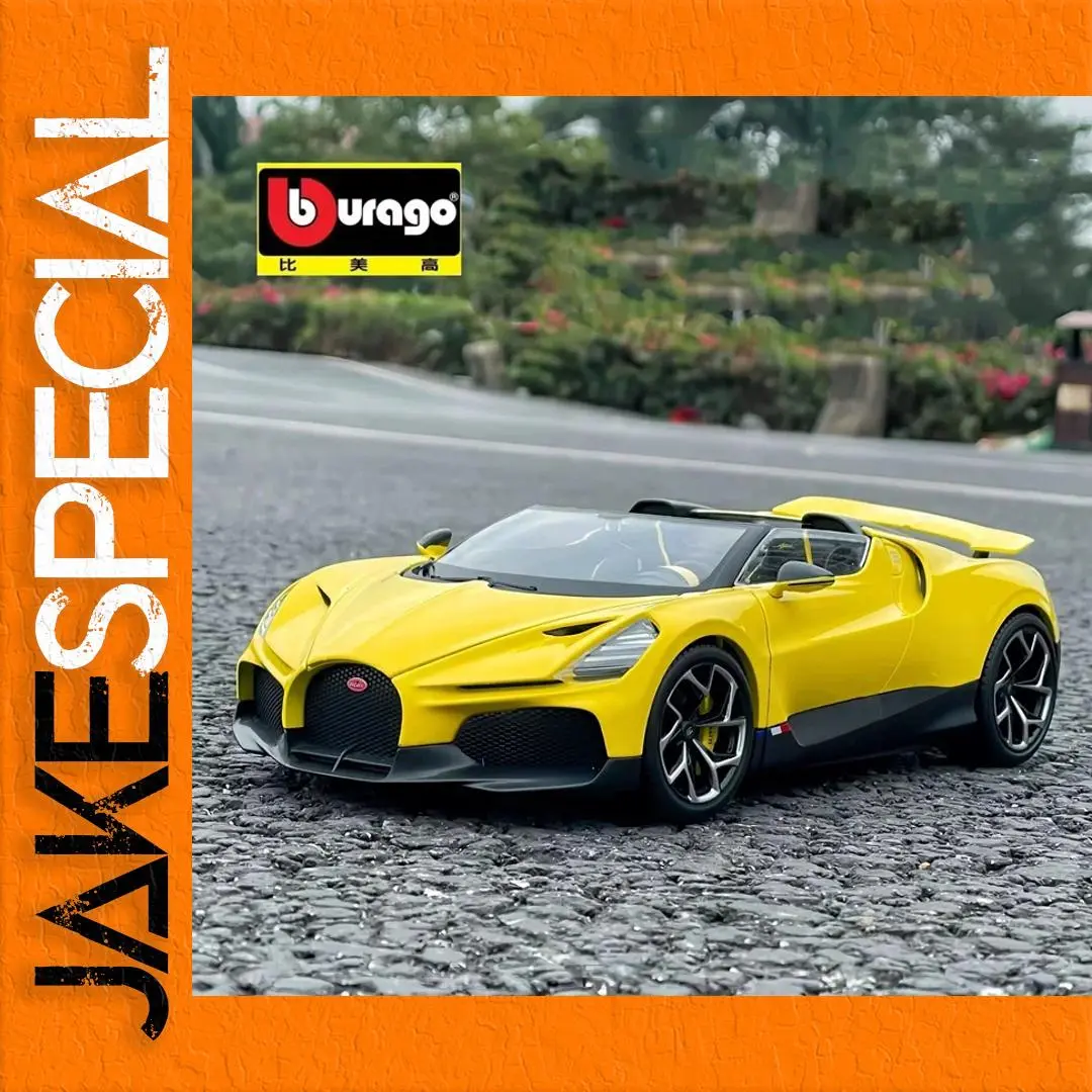 1:18 Scale Bugatti Mistal Diecast Model Yellow 1 1:18 Scale Bugatti Mistal Diecast Model Yellow
