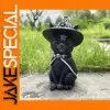 Witch Cat Garden Statue for Halloween Decor