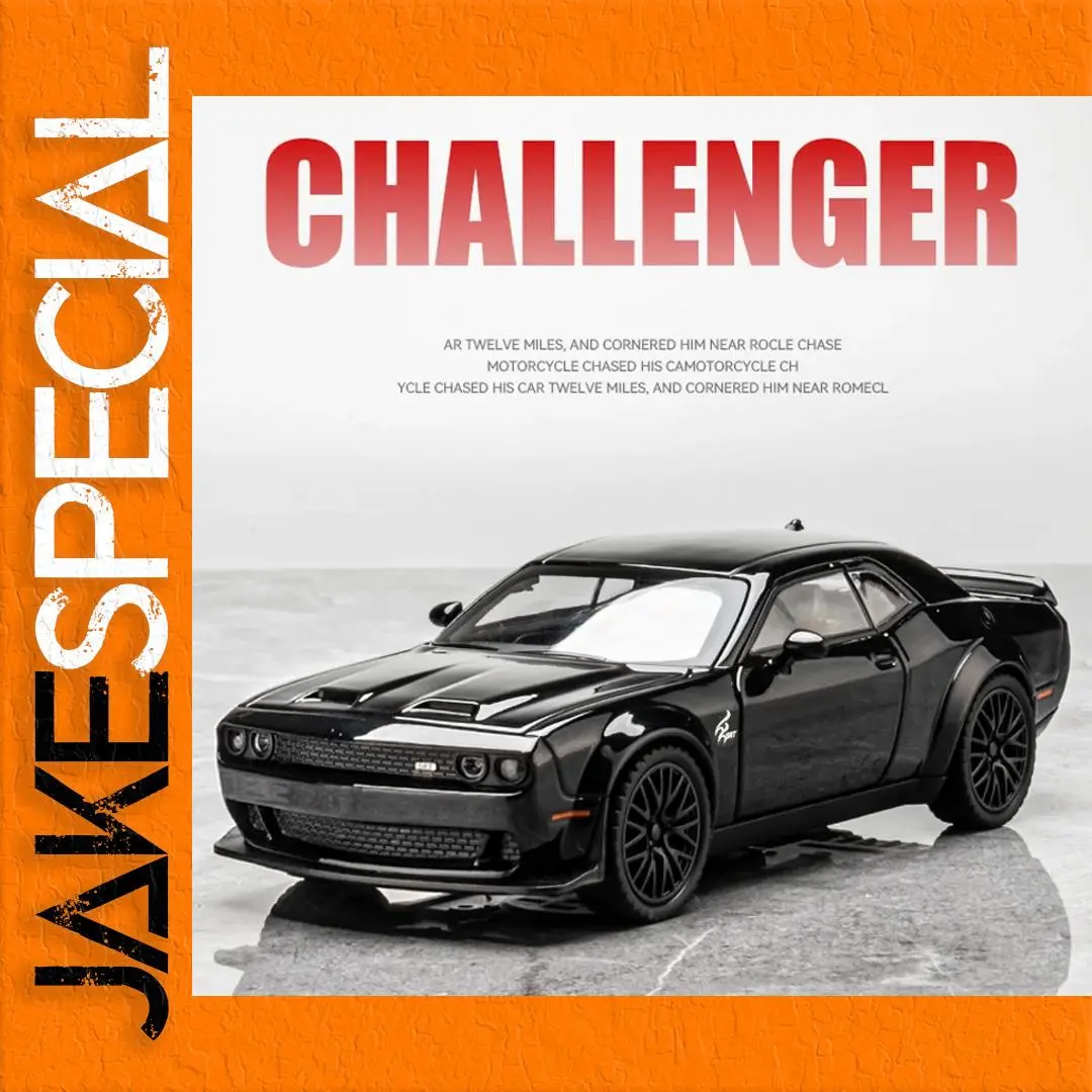 1:32 Matte Black Dodge Challenger Alloy Model 1 1:32 Matte Black Dodge Challenger Alloy Model