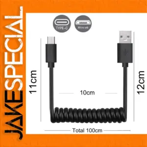 Coiled USB Cable for Android and iPhone