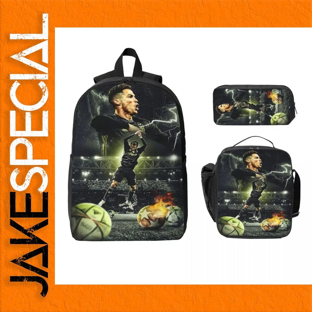 Ronaldo CR7 Themed Backpack Set 3-Piece 1 Ronaldo CR7 Themed Backpack Set 3-Piece