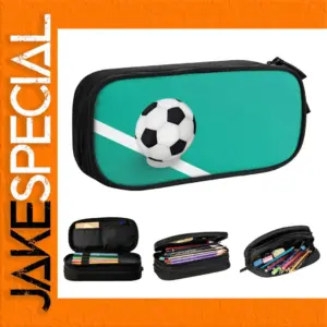 Turquoise Soccer Football Pencil Case