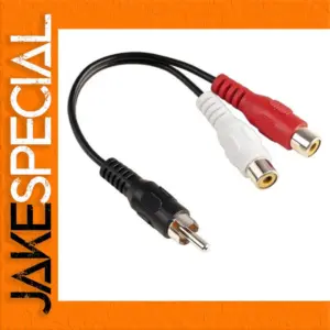 RCA Male Mono to 2 Female Stereo Splitter 20CM