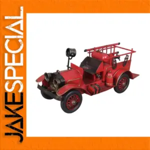 Redness Vintage Fire Truck Model Figurine