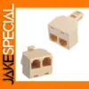 RJ11 Splitter Adapter Male to 2 Female