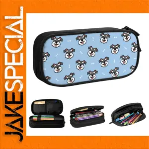 Schnauzer Design Pencil Case in Light Blue