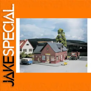 HO Scale Train Model Building with Gabled Roof