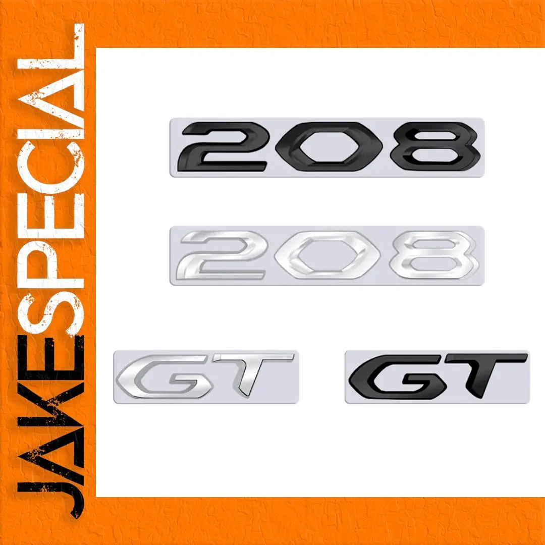 Peugeot 208 GT 3D Metal Badge Set 1 Peugeot 208 GT 3D Metal Badge Set