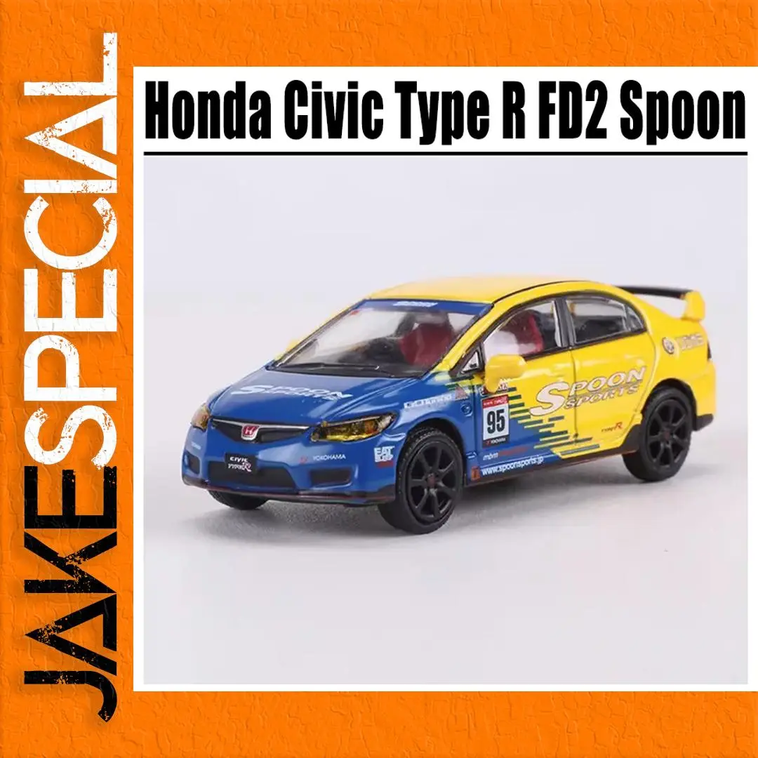 Honda Civic Type R FD2 Spoon 1:64 Diecast Model 1 Honda Civic Type R FD2 Spoon 1:64 Diecast Model