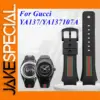 Black Rubber Watch Strap for Gucci YA137 Models