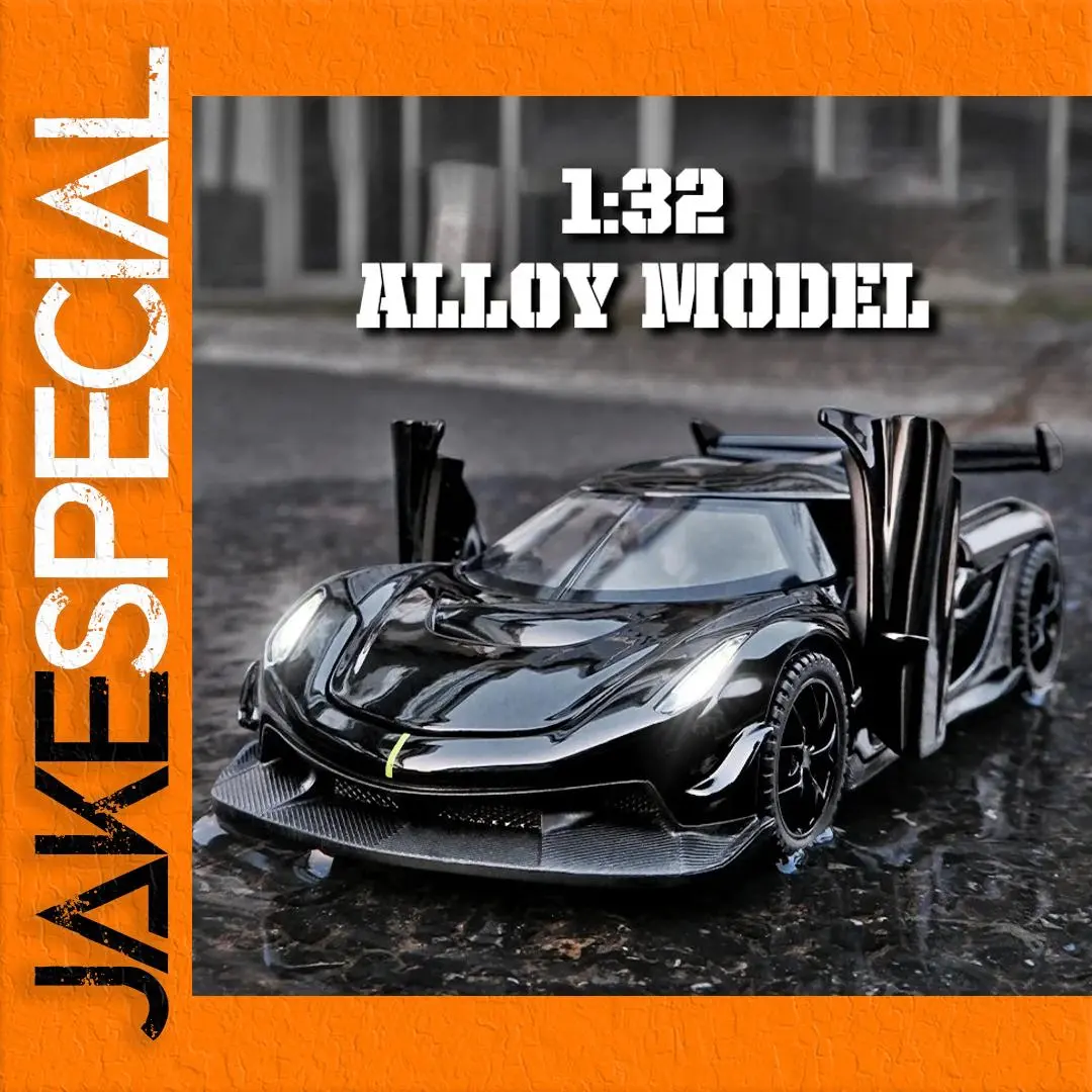 1:32 Scale Diecast Sports Car Model Black 1 1:32 Scale Diecast Sports Car Model Black