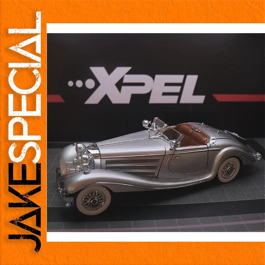 Mercedes Benz 500K 1:24 Diecast Model Silver 1 Mercedes Benz 500K 1:24 Diecast Model Silver