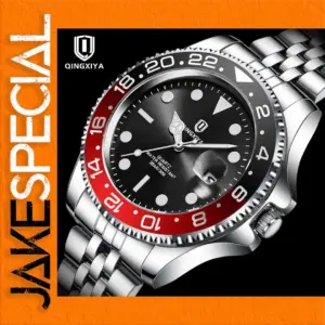 Luxury Men's Quartz Watch with Stainless Steel Band