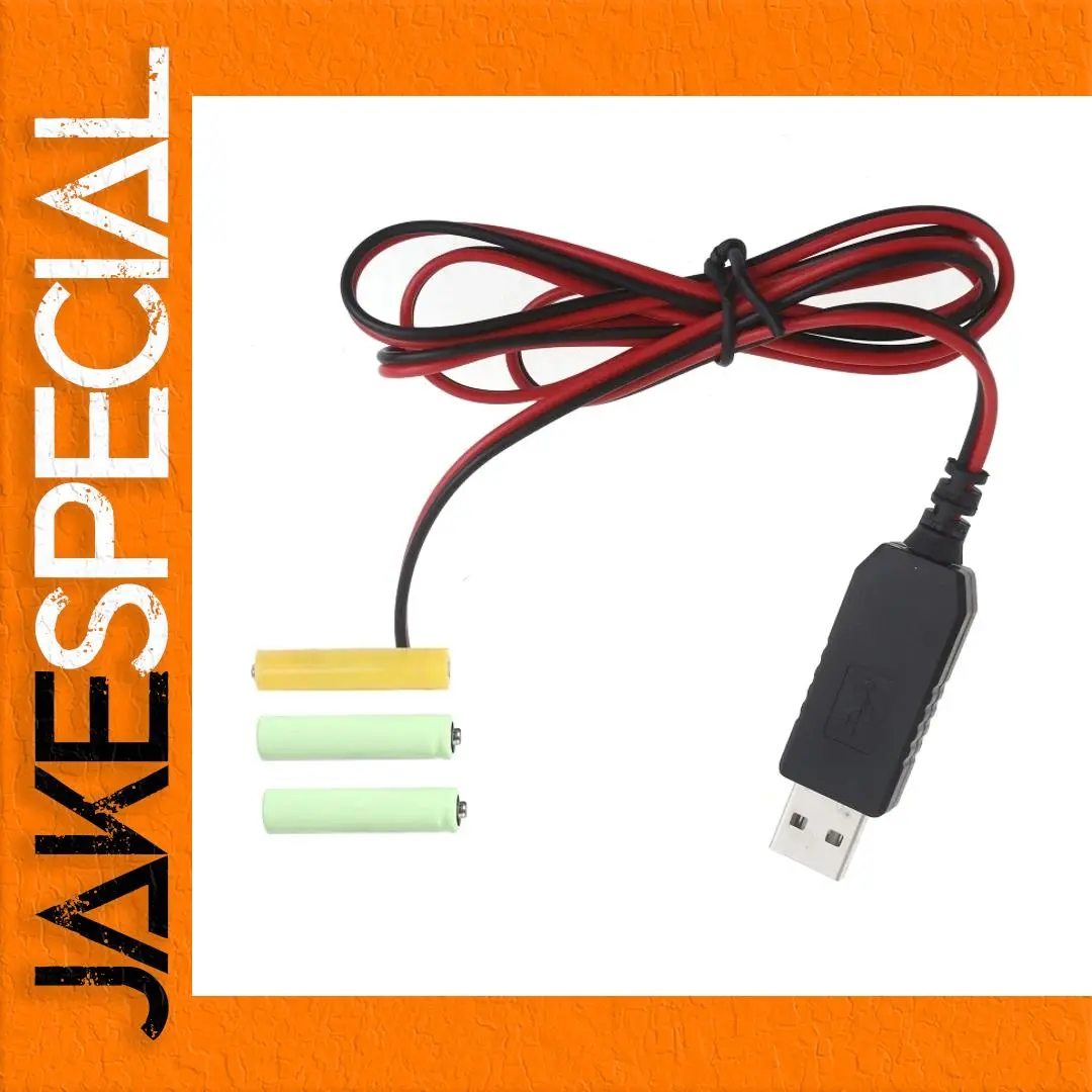 USB to LR03 AAA Battery Cable 100cm 200cm Options 1 USB to LR03 AAA Battery Cable 100cm 200cm Options