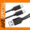 50cm USB Male to Dual Type-C Charging Cable