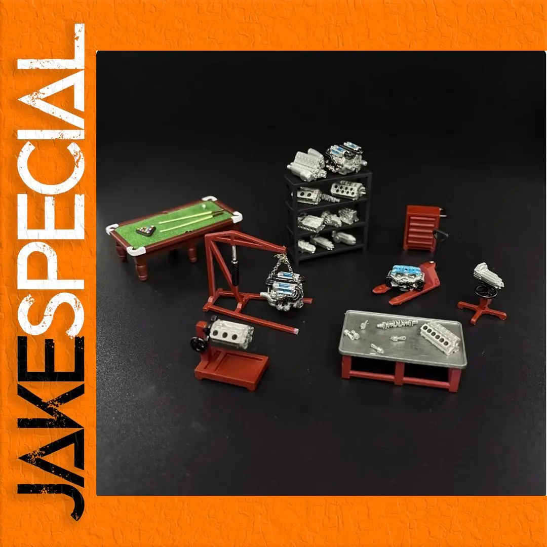 1/64 Scale Miniature Garage Scene Model 1 1/64 Scale Miniature Garage Scene Model