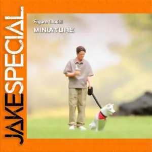 Man Walking Dog Miniature Model Figure