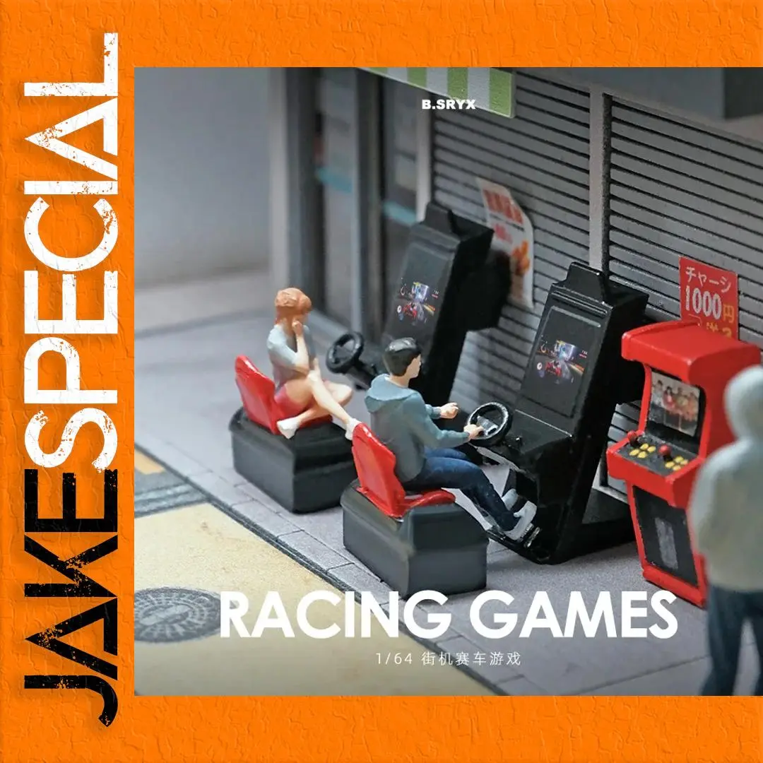Racing Arcade Game Diorama 1/64 Scale Model 1 Racing Arcade Game Diorama 1/64 Scale Model