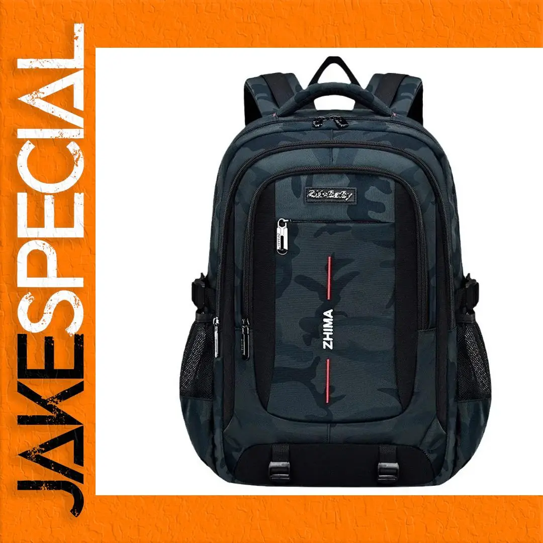 Teenage Boys Dark Camouflage School Backpack 1 Teenage Boys Dark Camouflage School Backpack