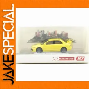 Evo9 Diecast Model Car in Bright Yellow 1:87