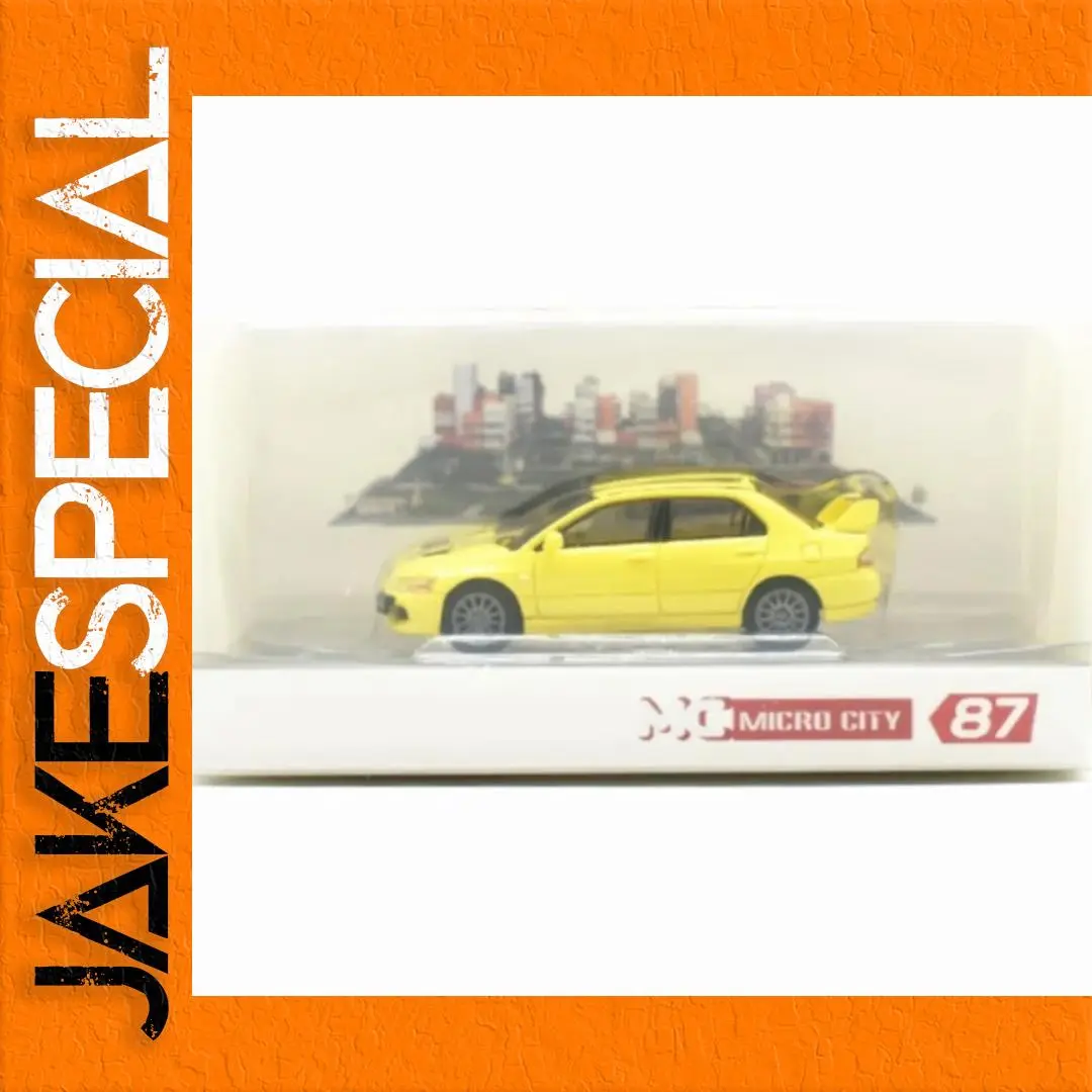 Evo9 Diecast Model Car in Bright Yellow 1:87 1 Evo9 Diecast Model Car in Bright Yellow 1:87