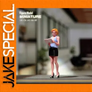 Miniature Figure of Woman Reading, 1/87-1/18 Scale