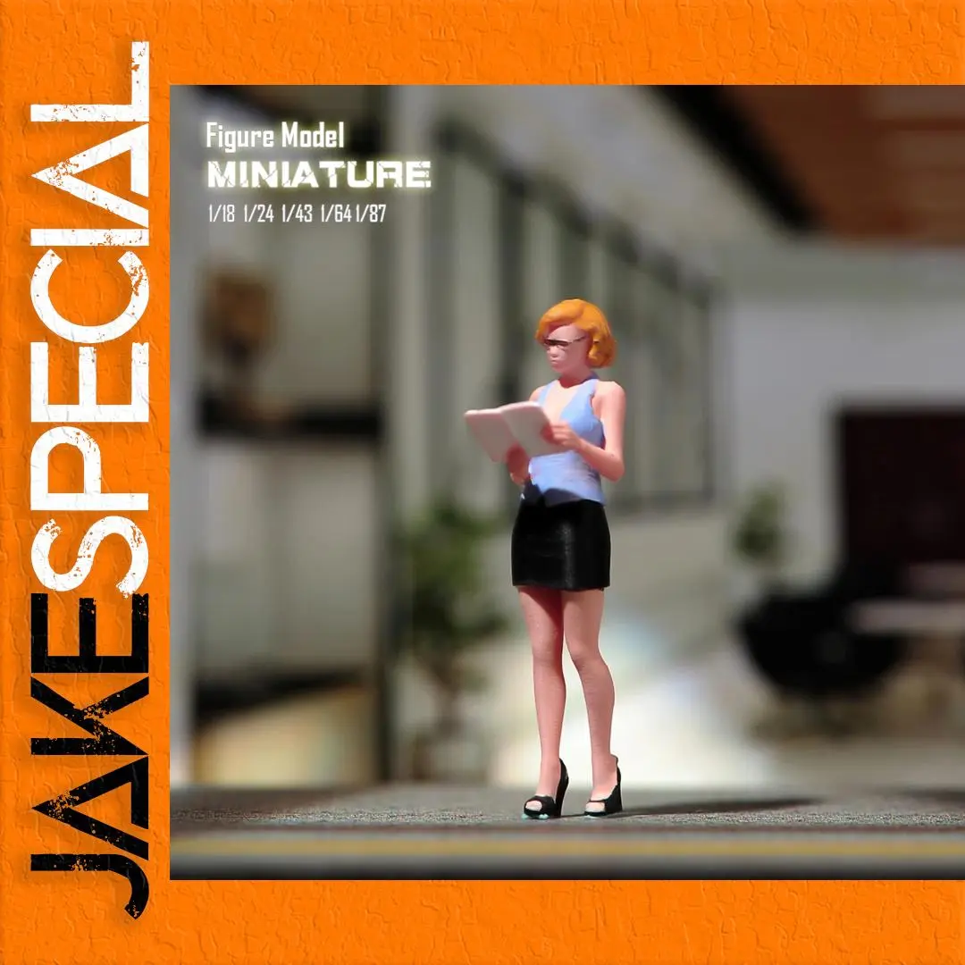 Miniature Figure of Woman Reading, 1/87-1/18 Scale 1 Miniature Figure of Woman Reading, 1/87-1/18 Scale