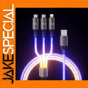 3 in 1 RGB USB Charging Cable 66W 6A
