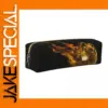 Golden Soccer Pencil Case with Flame Design