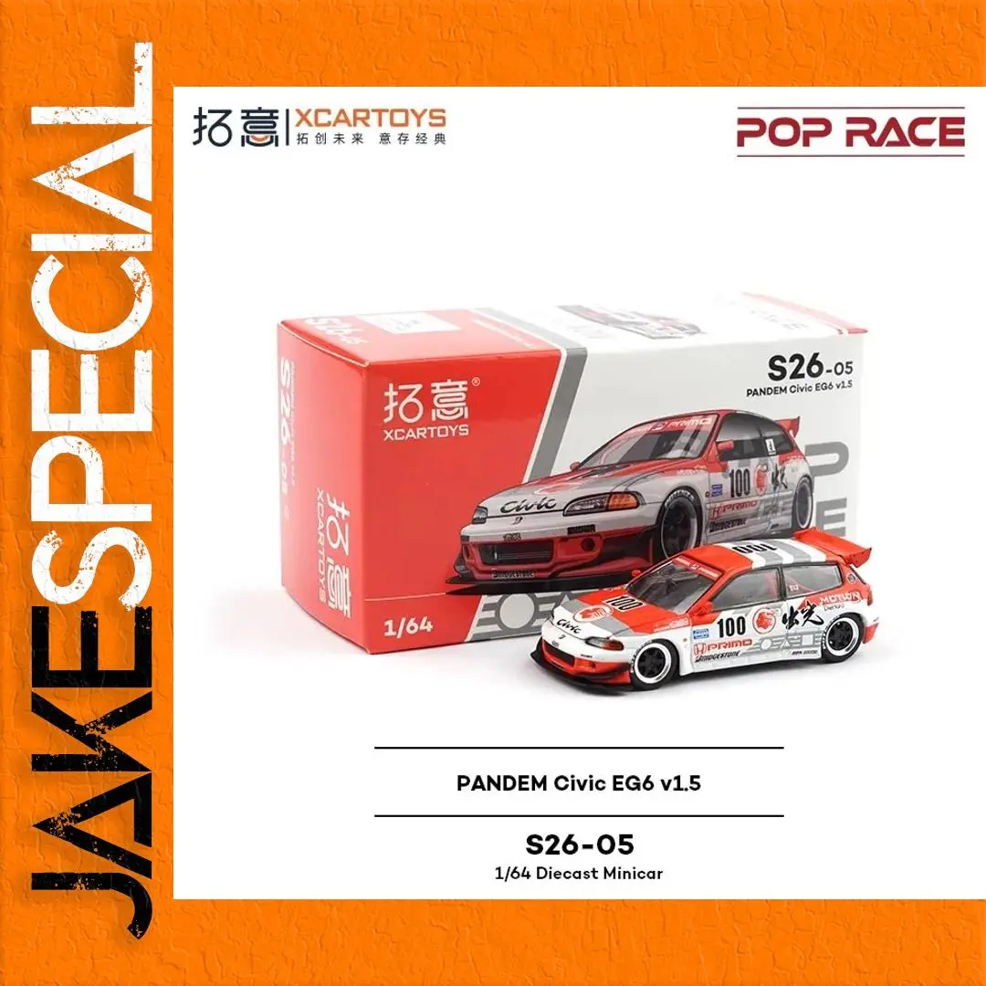 PopRace Xcartoys Pandem Civic EG6 1:64 Model 1 PopRace Xcartoys Pandem Civic EG6 1:64 Model
