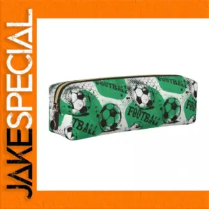 Soccer-Themed Leather Pencil Case for School