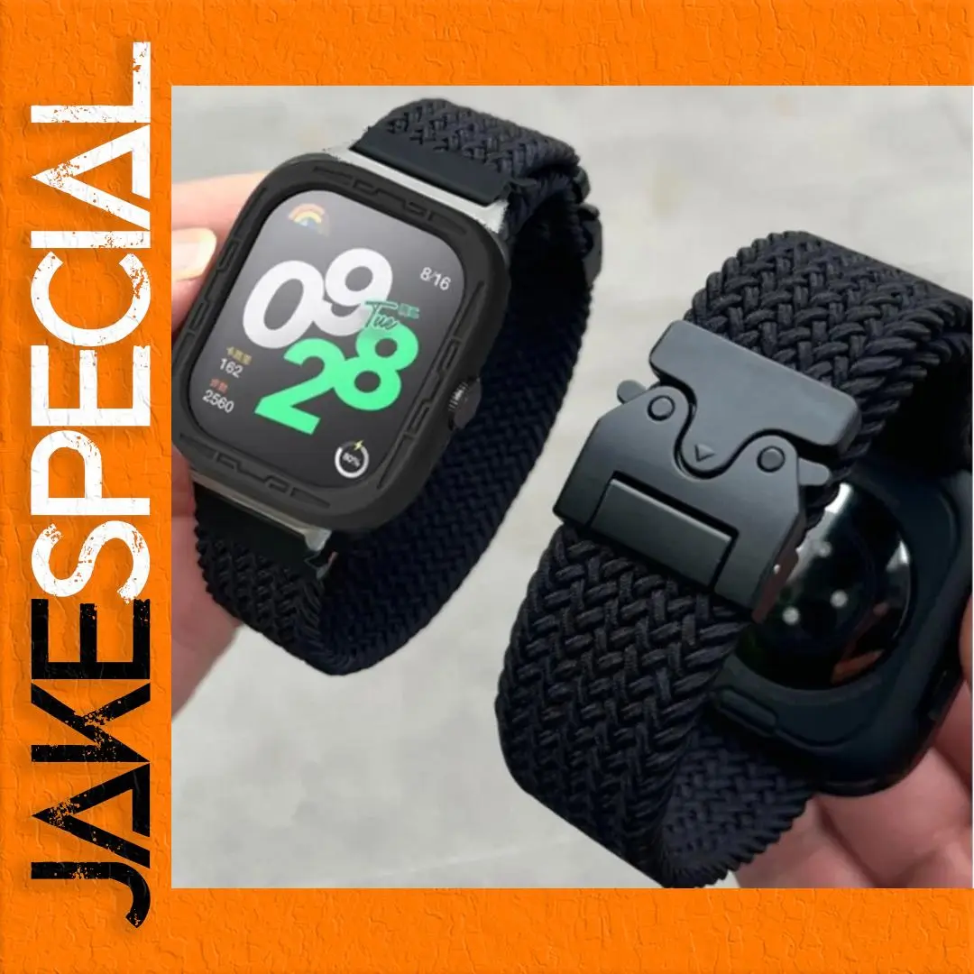 Black Braided Fabric Strap for Xiaomi Smartwatches 1 Black Braided Fabric Strap for Xiaomi Smartwatches