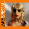 Harley Latex Cosplay Mask with Blonde Wig