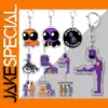Vibrant Purple Cartoon Keychains with Clasp