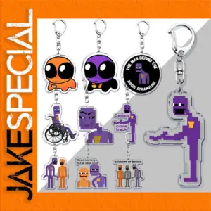 Vibrant Purple Cartoon Keychains with Clasp