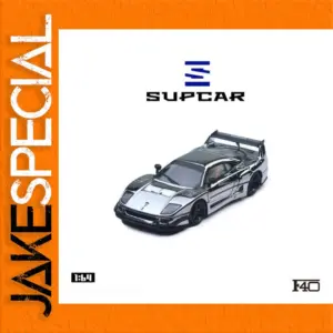 F40 Diecast Model Car 1:64 Scale Silver Finish