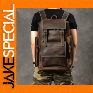 Vintage Crazy Horse Leather Backpack 15-17 Inch