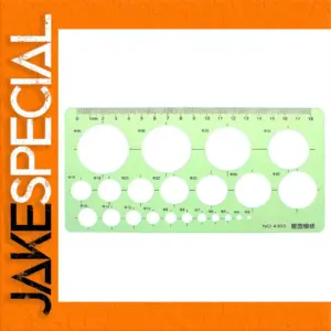 Geometric Template Ruler with 17 Cutouts