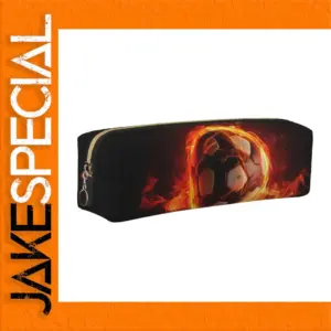 Burning Soccer Ball Leather Pencil Case